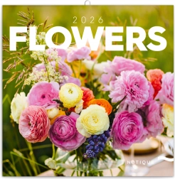 Poznámkový kalendář Květiny 2026
