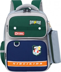 Školní batoh s motivem Dinosaura a penálem šedý 16L