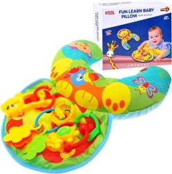 Stabilizační polštářek pro miminka s chrastítky a šusticí podložkou – Lev