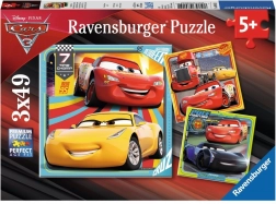 Ravensburger puzzle Auta 3 na závodech 3×49 dílků