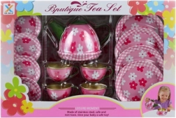 Plechový čajový set s květinami pro děti