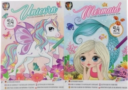 Kniha omalovánek s třpytivými samolepkami A4 – Mořská víla a Jednorožec
