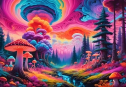 Puzzle houbový les 1000 dílků