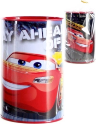 Dětská kovová pokladnička Cars 15 cm kulatá - 1 kus