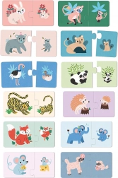 Dřevěné puzzle mláďata a maminky Vilac