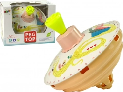 Kovová hračka káča s motivem Rapunzel žlutá