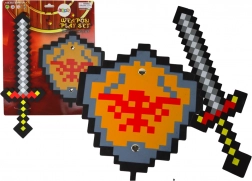 Pěnový rytířský set s pixelovým mečem a štítem