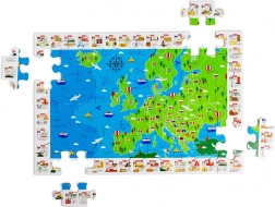 Bigjigs Toys dřevěné podlahové puzzle mapa evropy – 48 dílků