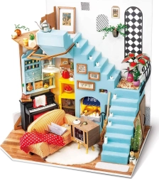 rolife miniatura domečku obývací kout – diy stavebnice s led osvětlením