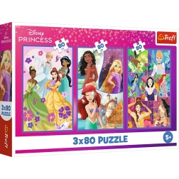 Puzzle 3x80 Disney Princezny Přítelkyně Trefl