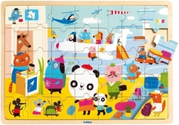 DJECO dřevěné puzzle letiště 35 dílků