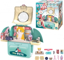 Woopie kotek 2v1 přenosný salon krásy v batohu a transportéru