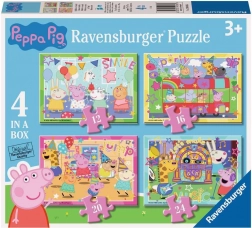Puzzle Prasátko Peppa na oslavě 4v1