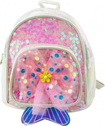 Dětský batůžek s tylovou mašlí bílý