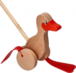 Dřevěná kachna k tlačení pro děti