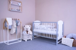 Dětská postýlka New Baby Elsa bílá–šedá