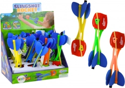 pěnová vystřelovací raketa s prakem, dolet až 25 m