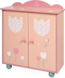 Dřevěná šatní skříň pro panenky s doplňky TULIPE