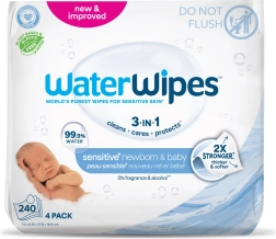 WaterWipes vlhčené ubrousky newborn & baby 3v1, 4× 60 ks (240 ks)