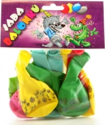 Nafukovací balónky s potiskem – mix barev, 9 ks