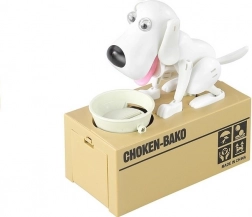 Interaktivní pokladnička pes pojídající mince – bílá