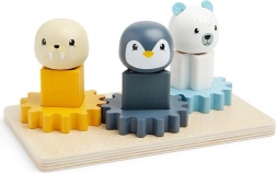 Dřevěná motorická deska s arktickými zvířaty