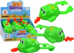 Nakrucovací koupací hračka plovoucí žába – zelená