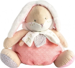 Doudou růžový králíček s úložným prostorem na pyžámko 38 cm