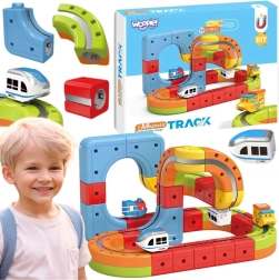 Magnetická stavebnice s elektrickým vláčkem WOOPIE Magic Cube Train, 32 dílů