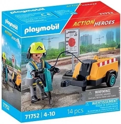PLAYMOBIL ACTION HEROES stavební dělník s pneumatickým kladivem