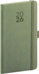 Kapesní diář v olivové barvě Diamante 2026