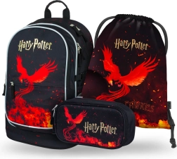 baagl školní set 3 ks harry potter fénix – batoh, penál a sáček