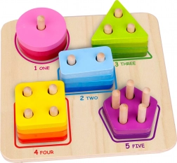 Tooky Toy dřevěný geometrický sorter pro učení tvarů a počítání