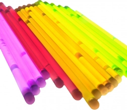 Fluorescenční svítící náramky 100 ks – mix barev do tmy