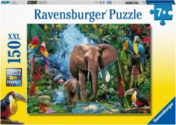 Ravensburger puzzle Sloni v oáze 150 dílků
