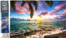 Diamantové malování – západ slunce v ráji 30 × 40 cm