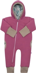 Zateplený jarní overal s kapucí New Baby Spring růžovo-fialový