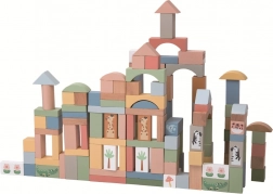 Dřevěné pastelové kostky Safari 120 ks