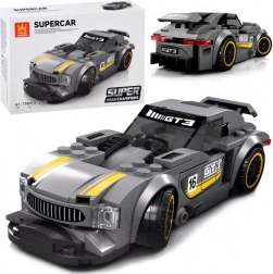 Technické stavebnice sportovní auto stříbrné 174 dílků s nálepkami