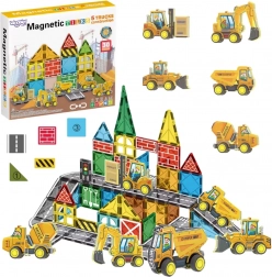 Woopie magnetické stavební kostičky s pracovními stroji, 30 dílů