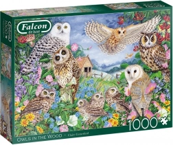 Puzzle FALCON sovy v lese, 1000 dílků