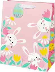 Dárková papírová taška s balónky a konfety, velká 26 × 12,7 × 32,4 cm