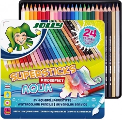 Akvarelové pastelky JOLLY Supersticks Aqua 24 ks v kovové krabičce
