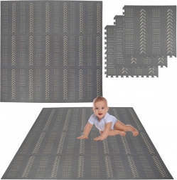 Humbi pěnová puzzle podložka 9 ks, šedá, 180 × 180 × 1 cm