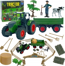 Mini farma traktor se zvířátky a nástroji od Woopie