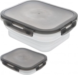 Skládací silikonová dóza na potraviny s víčkem a těsněním 1 l