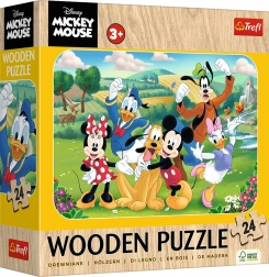 Dřevěné puzzle MICKEY A PŘÁTELÉ 24 dílků
