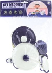 Sada dětského kuchyňského nádobí 9 ks modrobílá