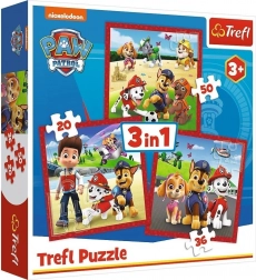 Puzzle 3 v 1 PAW PATROL Veselí pejsci Trefl