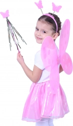 Motýlí kostým s růžovými křídly a doplňky
